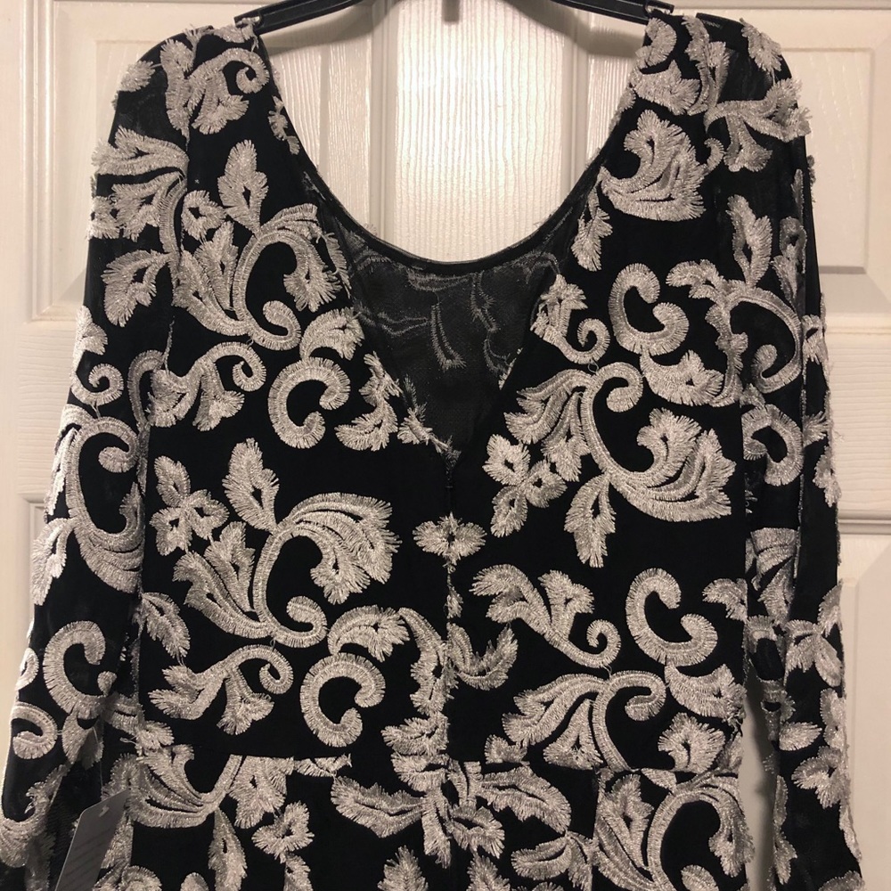 JS Collections Embroidered Mesh Gown Sz 8 NWT - Picture 8 of 13